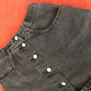 Black denim skirt
